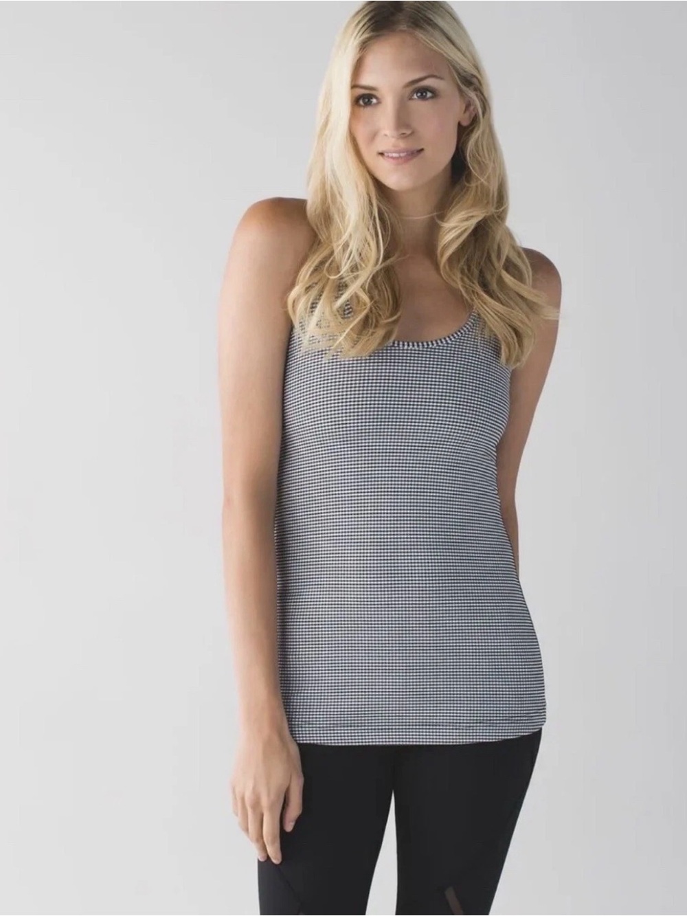 lululemon athletica Black and White Micro-Check Racerback Tank